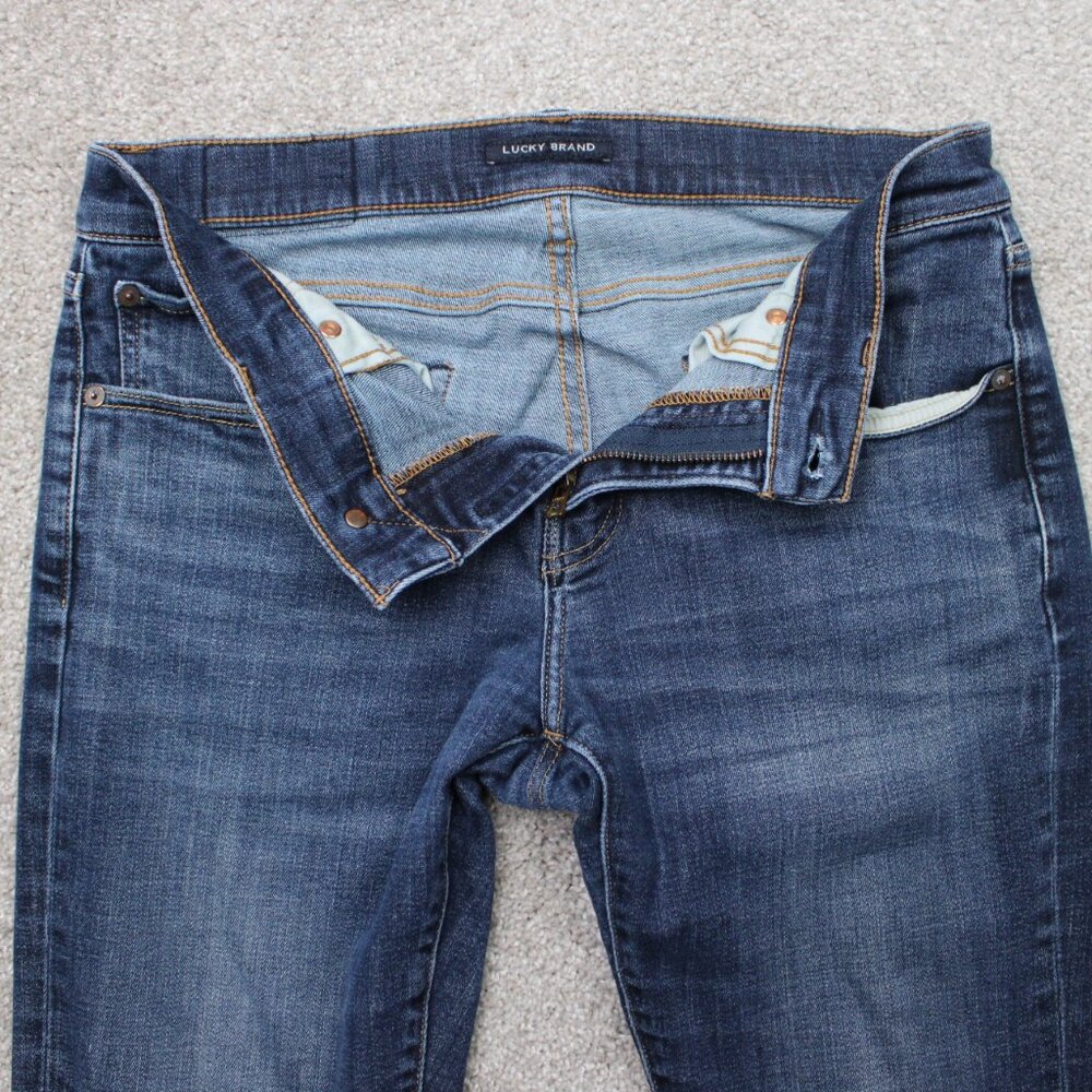 Lucky Brand Jeans Mens 30x32 Blue Coolmax 110 Slim 5-Pocket Stretch Demin - Picture 10 of 16